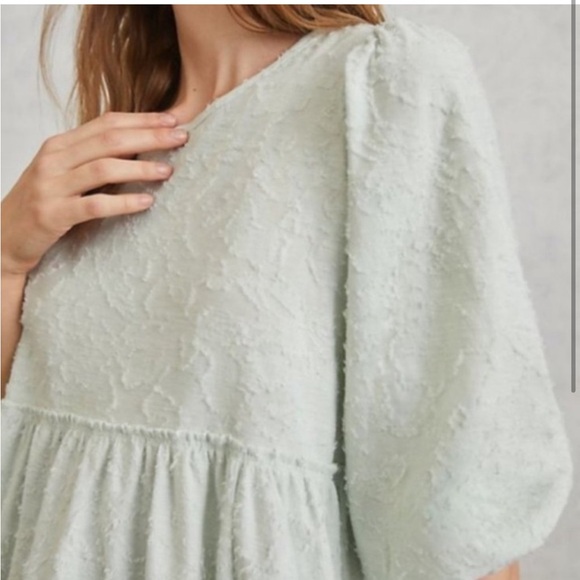 By Anthropologie Amorina Babydoll Top Mint Green Small - Picture 2 of 6